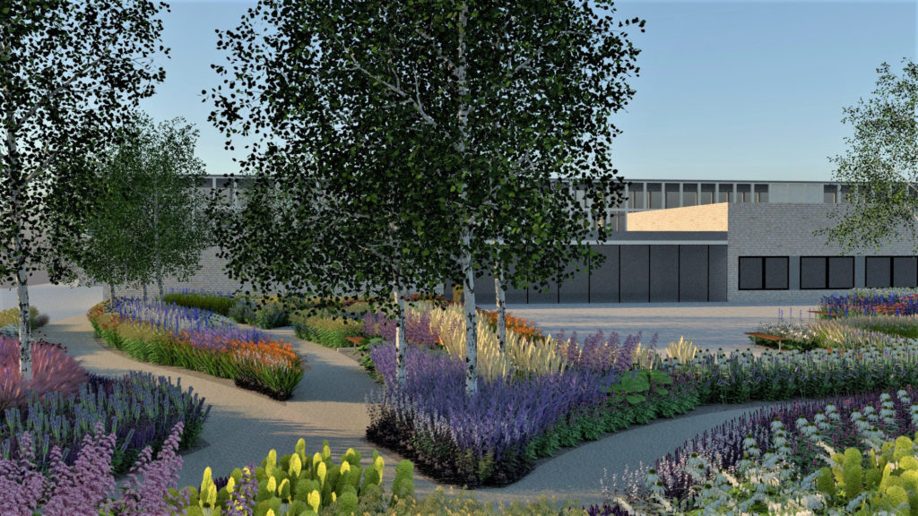 The planned garden at Sense Touchbase Pears