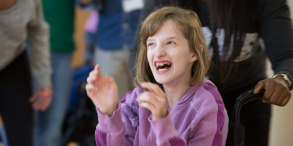 Woman smiling in dance class