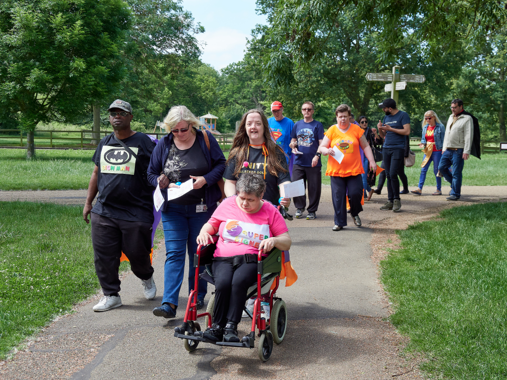 A group of people going on a sensory walk