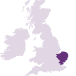 map of the uk with the east of england highlighted