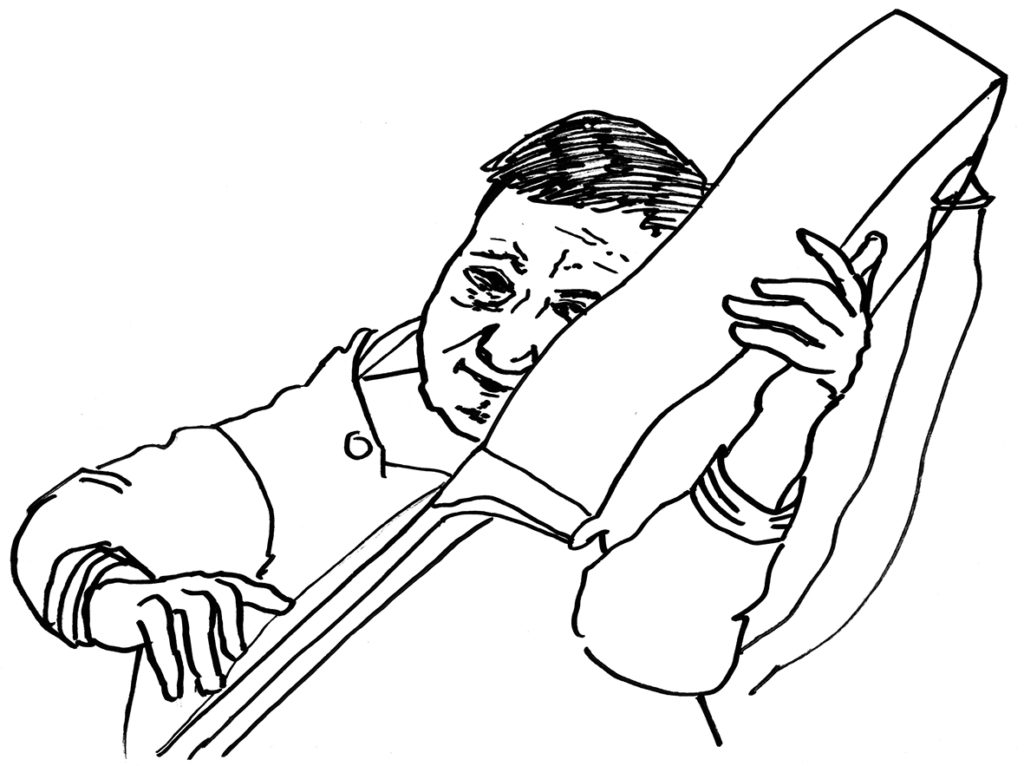 illustration of a man playing an instrument