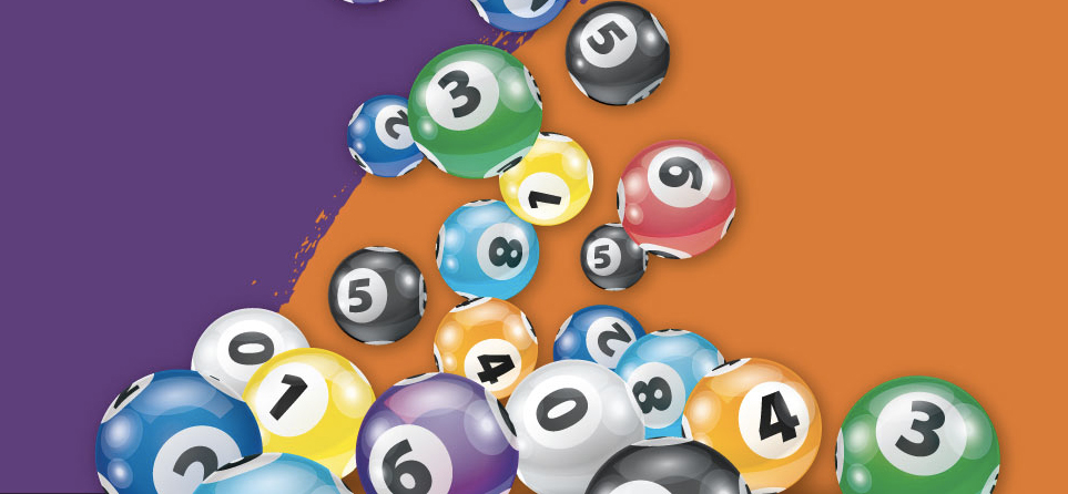 Cascading lottery balls against the Sense colours