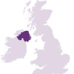 map of the uk with northern ireland highlighted