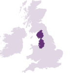 map of the uk with the north west region highlighted