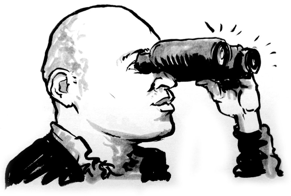 illustration of a person with binoculars