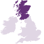 map of the uk with scotland highlighted
