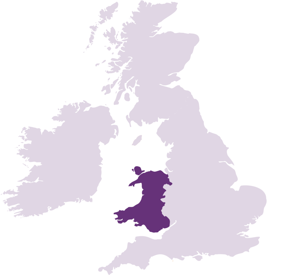 map of the uk with wales highlighted