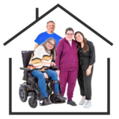 house with 4 people in it