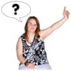 woman asking a question