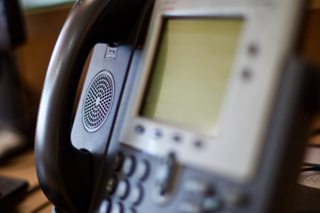 Close-up of a landline phone.