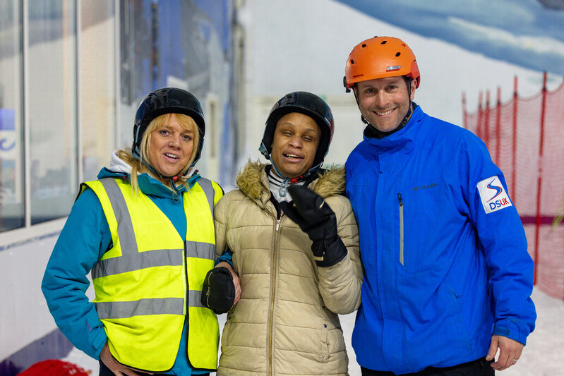 Tracey, Hazel and James looking very happy after an afternoon of skiing.